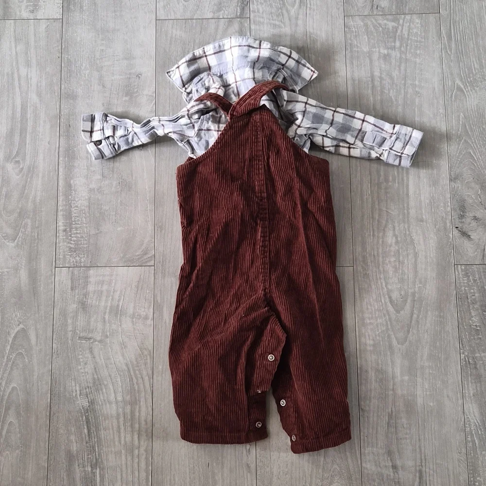 Toddler Rust Corduroy Overalls - Kids Bottoms 6-9m